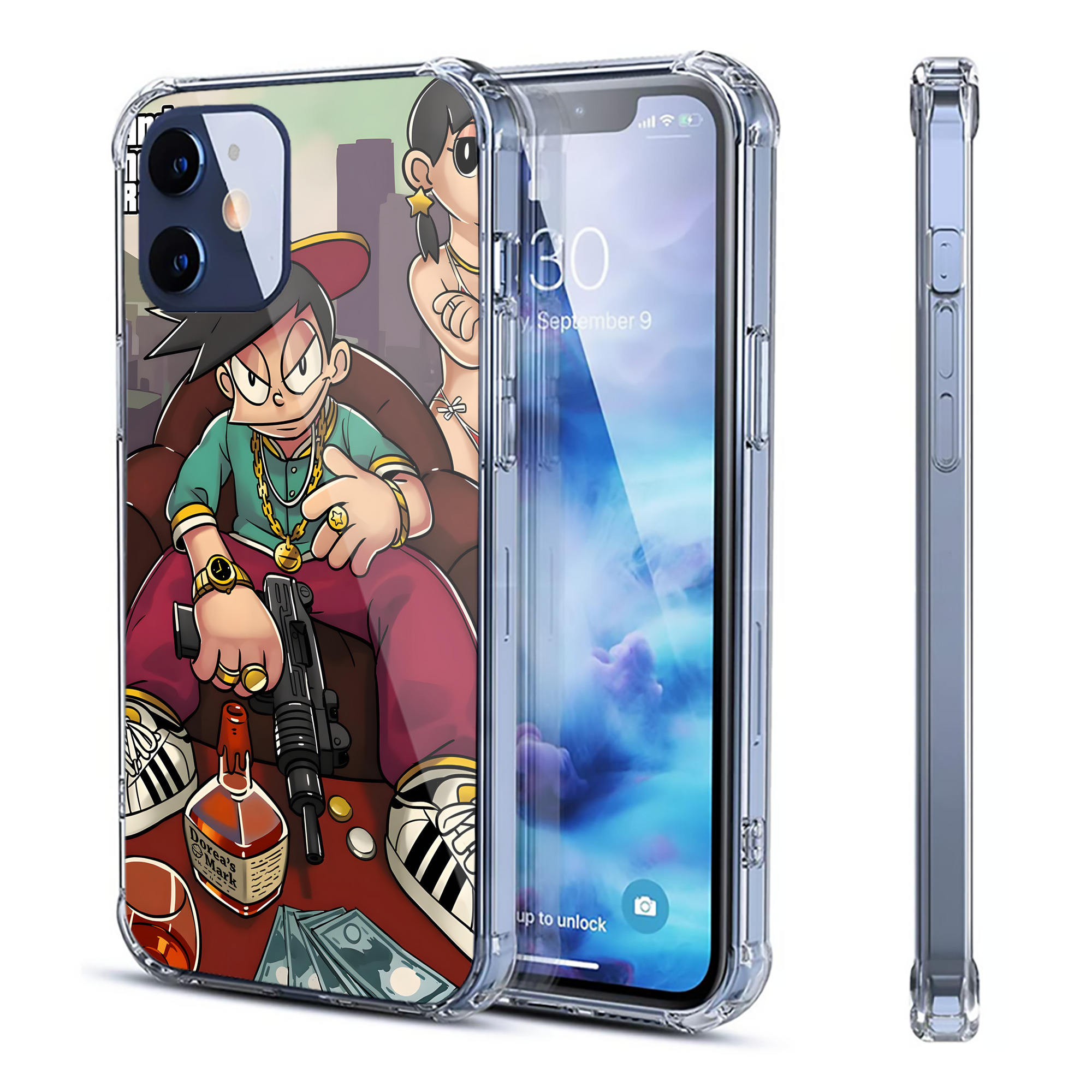 （画像用） ドラえもん Doraemon 【iPhone 12シリーズ対応】透明スマホケース（クリアソフトケース）